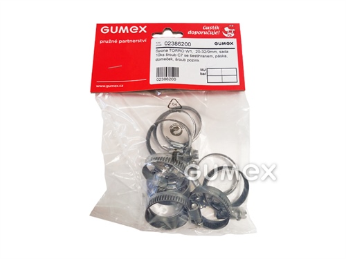 SCHLAUCHSCHELLEN-SET TORRO W1, BANDBREITE 9 MM